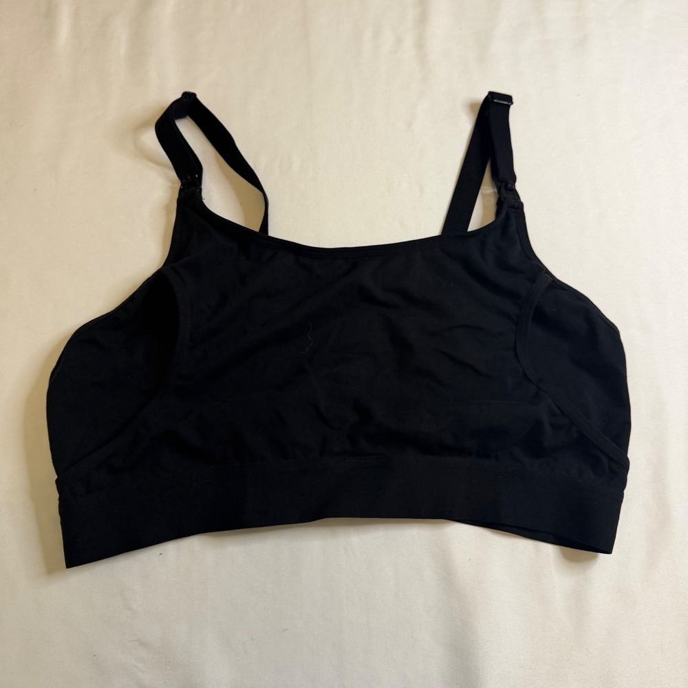 Momcozy Hands Free Nursing Pumping Bra Black Large Cotton Blend Adjustable
